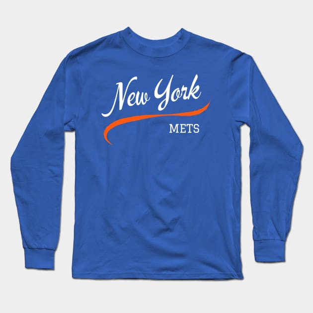 Mets Retro Long Sleeve T-Shirt by CityTeeDesigns